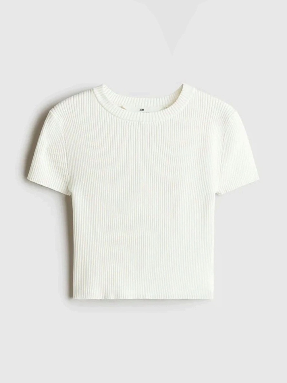 Urban outfitters Ribbed Crop T-Shirt Short Sleeve Top in White